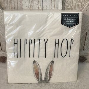 Rae Dunn White 'Hippity Hop' Napkins with Bunny Ears